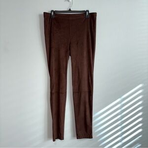 Baccini Faux Suede Leggings Chocolate Brown Size Large